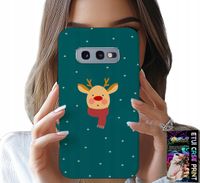 ETUI DO SAMSUNG GALAXY S10E - RENIFER NA ZIELONYM TLE ŚWIĄTECZNE WZORY