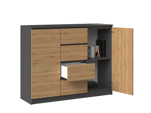 KOMODA 2D4S - ANTRACYT / DĄB ARTISAN na Arena.pl