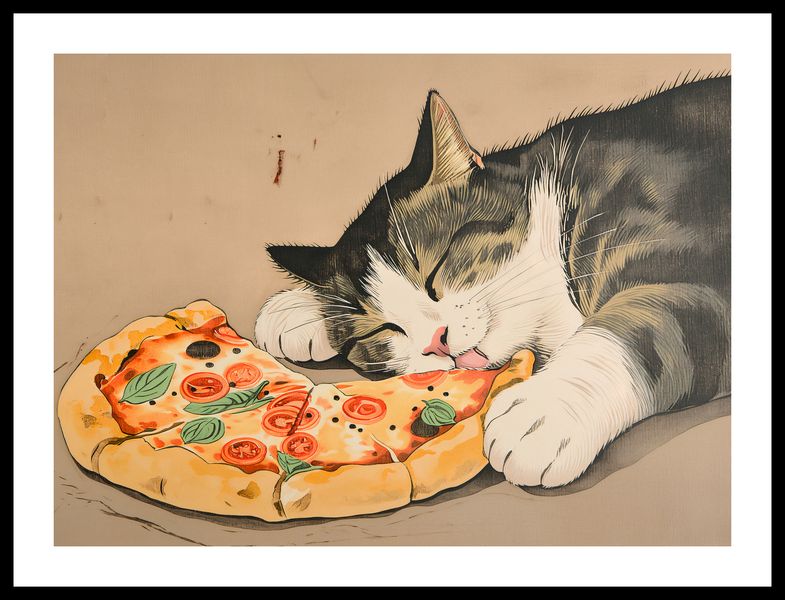 Plakat 55x40cm Pizza Dla Kota zdjęcie 3
