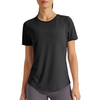 Koszulka sportowa damska do jogi treningowa szybkoschnąca czarna XL