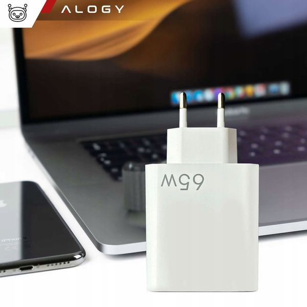 ŁADOWARKA SIECIOWA SZYBKA USB-A USB QC 3.0 65W USB-C PD TYP C DO TELEFONU zdjęcie 2