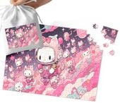 PUZZLE - HELLO KIT.TI KOTKI WZORY Z BAJEK PREZENT NA ŚWIĘTA 35el +WORECZEK