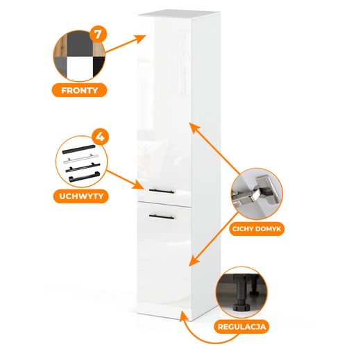 Słupek Kuchenny Stojący 40cm Szafka Kuchenna S40 Spremium Biały Połysk na Arena.pl