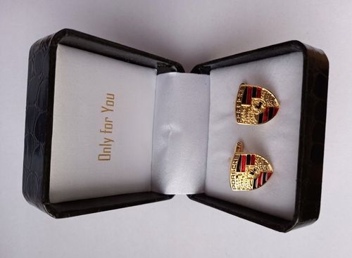 Exciting spinki do mankietów koszuli EXC Porsche pozłacane w skórzanym Etui na Arena.pl