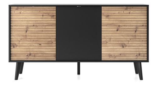 Szeroka komoda WILLOW K154 czarny/dąb artisan na Arena.pl