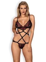 body megies obsessive geometryczne koronkowe czarne s/m