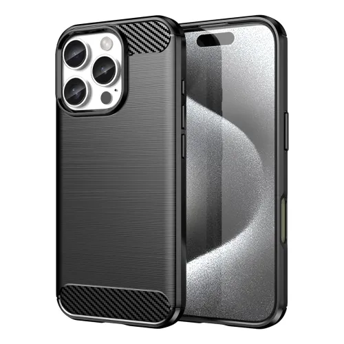 Etui silikonowe Carbon Case do iPhone 16 Pro - czarne na Arena.pl