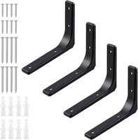 Wsporniki Półek Kątowe Ścienne 20,3cm Zestaw 4szt Wytrzymałe Czarne Stal