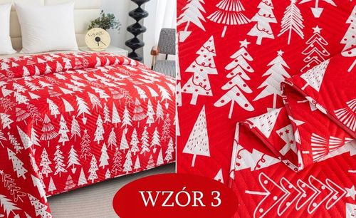 NARZUTA NA ŁÓŻKO KOC 170 x 200 PLED KAPA PIKOWANA ŚWIĄTECZNA WZORY ŚWIĘTA na Arena.pl