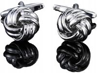 Spinki do mankietów wzór SREBRNY SUPEŁ WĘZEŁ