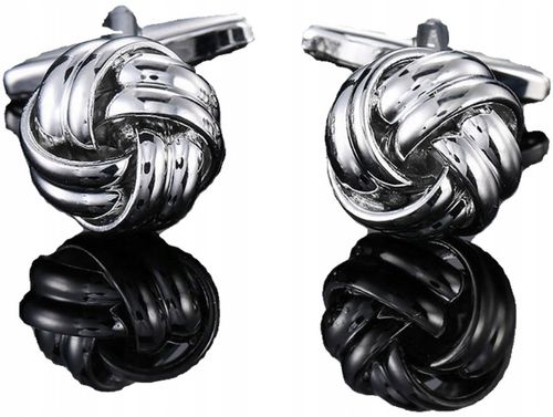 Spinki do mankietów wzór SREBRNY SUPEŁ WĘZEŁ na Arena.pl