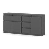 Komoda Szafka 160cm 5 Szuflad Nowoczesna Loft Do Salonu Pokoju Szary Mat