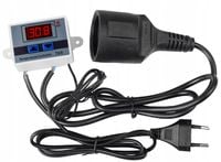 TERMOSTAT ELEKTRONICZNY CYFROWY REGULATOR TEMPERATURY + gniazdo + wtyk 230V