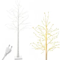 Drzewko świecące świąteczne brzoza ozdoba dekoracja biała diody led 60cm
