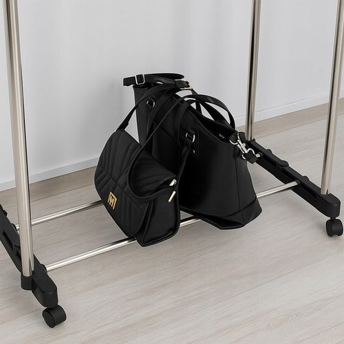 WIESZAK PODWÓJNY STOJĄCY NA KÓŁKACH UBRANIA STOJAK DO PRZEDPOKOJU na Arena.pl