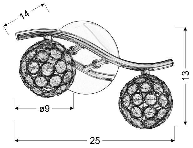 Starlet kinkiet 2x40W G9 chrom/transparent zdjęcie 2