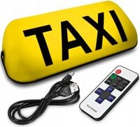 KOGUT TAXI ŻÓŁTY Z PILOTEM LAMPA LED AKUMULATOR PILOT BEZPRZEWODOWA MAGNES