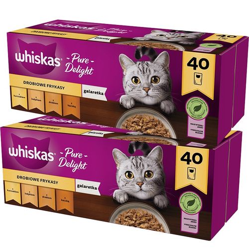 Whiskas Karma dla kotów Pure Delight drobiowe frykasy w galaretce 85 g x 80 na Arena.pl