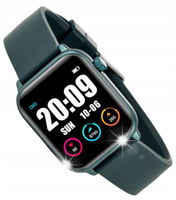 Niebieski prostokątny smartwatch na pasku silikonowym Rubicon RNCE57 35mm