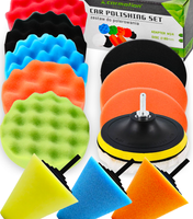 Gąbki Do Polerowania Lakieru Samochodu Felg 80mm 12szt + 3 Stożki Zestaw