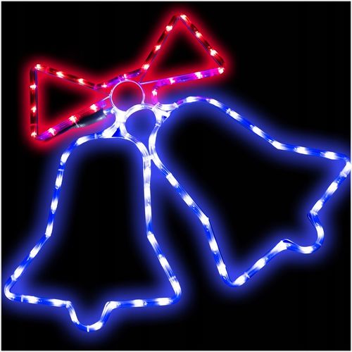 Lampki LED Czerwone Niebieskie Zewnętrzne Świąteczne Dzwonki Choinkowe IP44 na Arena.pl