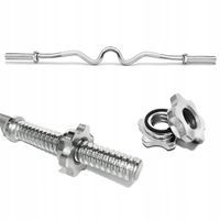 Gryf mocno łamany sztanga 120cm 30mm stalowy