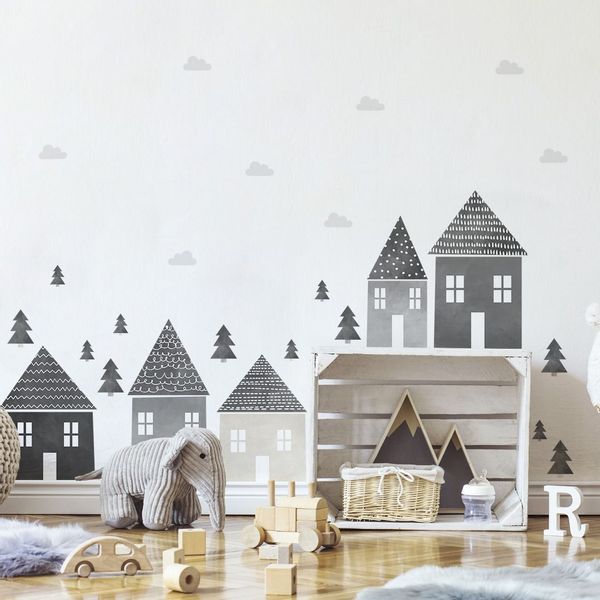 Naklejki Szare Domki DK199 L zdjęcie 1