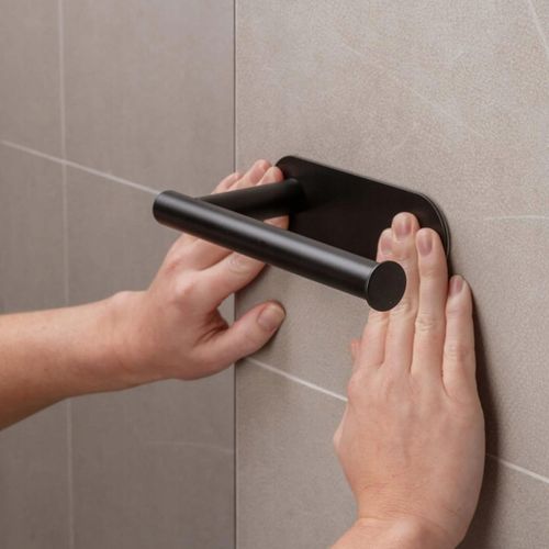 UCHWYT WIESZAK NA PAPIER TOALETOWY BEZ WIERCENIA SAMOPRZYLEPNY WC ŁAZIENKA na Arena.pl