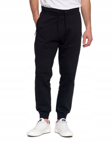 Ocieplane Spodnie Męskie Dresowe Joggery Bawełniane Ściągacz MORAJ Black XL na Arena.pl