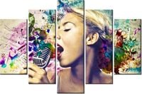 100CM 150CM OBRAZ 5 ELEM PIOSENKARKA ŚCIENNY