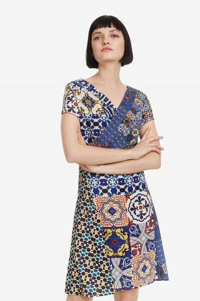 DESIGUAL WZORZYSTA KOLOROWA SUKIENKA (40) zdjęcie 3