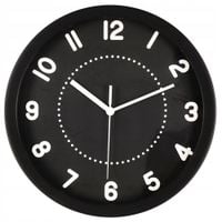 ZEGAR ŚCIENNY 30cm Cichy Płynna Praca DUŻE Cyfry CZARNY 1861