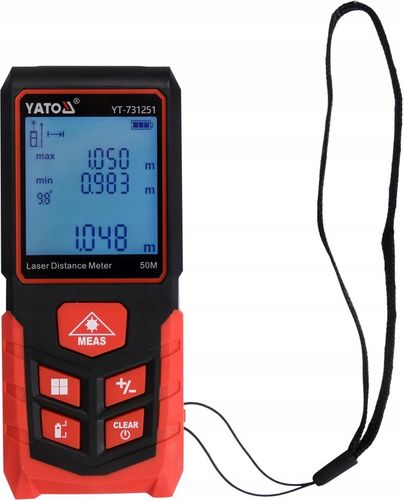 DALMIERZ LASEROWY CYFROWY MIERNIK ODLEGŁOŚCI 50M YATO na Arena.pl