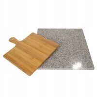 Kamień do Pizzy 36x38 cm Łopatka Granitowy do Pieczenia Grilla Deska Zestaw