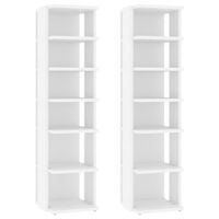 Szafki na buty, 2 szt., białe, 25x27x102 cm, płyta wiórowa