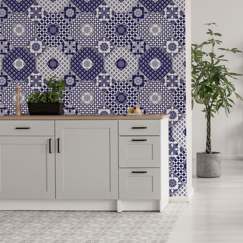 Tapeta Do Kuchni ORNAMENTY Patchwork Kafelki Dekor na Arena.pl