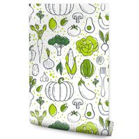 Tapeta Ścienna Do Kuchni Zielone WARZYWA Natura