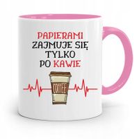 Kubek Różowy Prezent Dla Sekretarki Tylko Po Kawie Z Nadrukiem Ze Zdjęciem