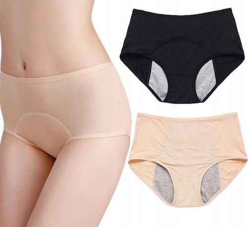 2 szt majtki menstruacyjne figi damskie menstruacyjna nieprzeciekające 3XL na Arena.pl