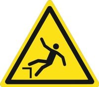 Znak Ostrzeżenie przed spadnięciem (upadkiem) grawerowana 10x10 duży wybór