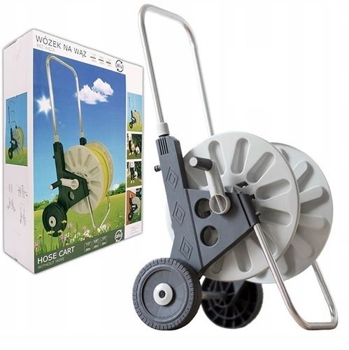 WÓZEK ALU ZWIJACZ BĘBEN NA WĄŻ OGRODOWY 60 METRÓW PISTOLET ZRASZACZ BEST na Arena.pl
