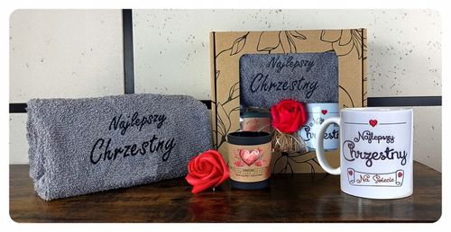 PODZIĘKOWANIE Dla Ojca Chrzestnego PIERWSZA KOMUNIA - Ręcznik Kubek na Arena.pl