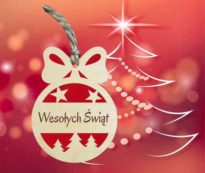 BOMBKA WESOŁYCH ŚWIĄT na choinkę z filcem MEGA zdjęcie 2