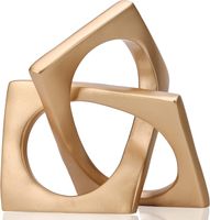 Nowoczesna Geometryczna Rzeźba Złoty Węzeł Dekoracja do Salonu z Żywicy