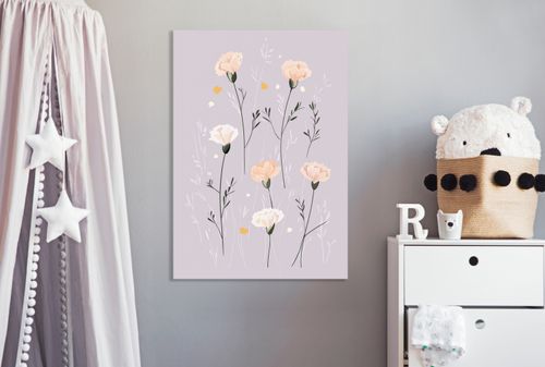 Obraz 60x90cm Wzory dla Dzieci, Dziewczynki Do Pokoju - Kwiaty na Arena.pl