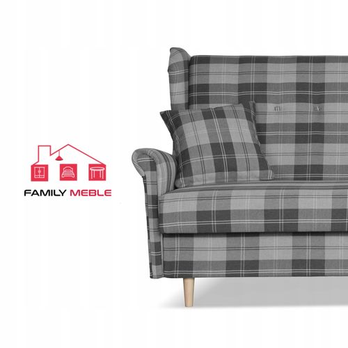 Sofa Uszak FELDA rozkładana fspania Family meble krata szara na Arena.pl