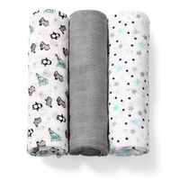 BABYONO Pieluszki muślinowe bambusowe szare 3 sztuki