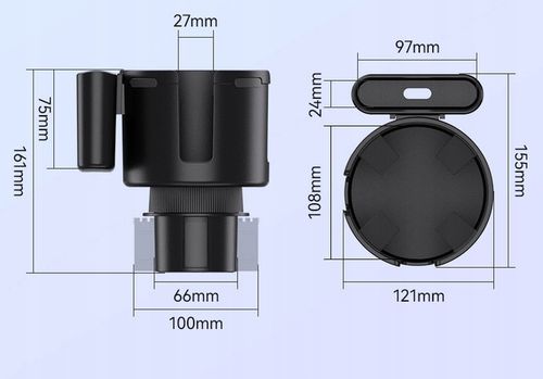 Uchwyt na Kubek do Samochodu Auta Telefon Napoje Butelki Kawę Puszkę Cup na Arena.pl
