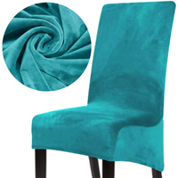 POKROWIEC NA KRZESŁO WELUR ANTYPOŚLIZGOWY TURKUS