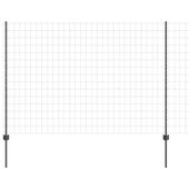 Ogrodzenie z słupkami Szary 1.5 x 10 m Stal
